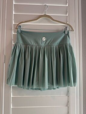 Spin It Mint Green Pleated Athletic Skirt
